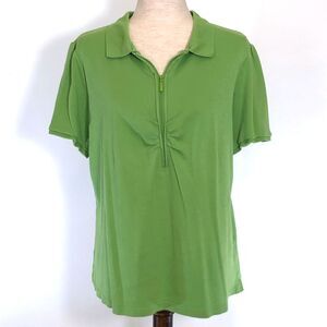 Lane Bryant Plus Size 18/20 Green Polo Cotton Shirt